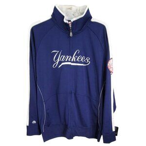 Majestic Men's Blue Yankees Track Jacket Full Zip Mock Neck Long Sleeve Size 3XL